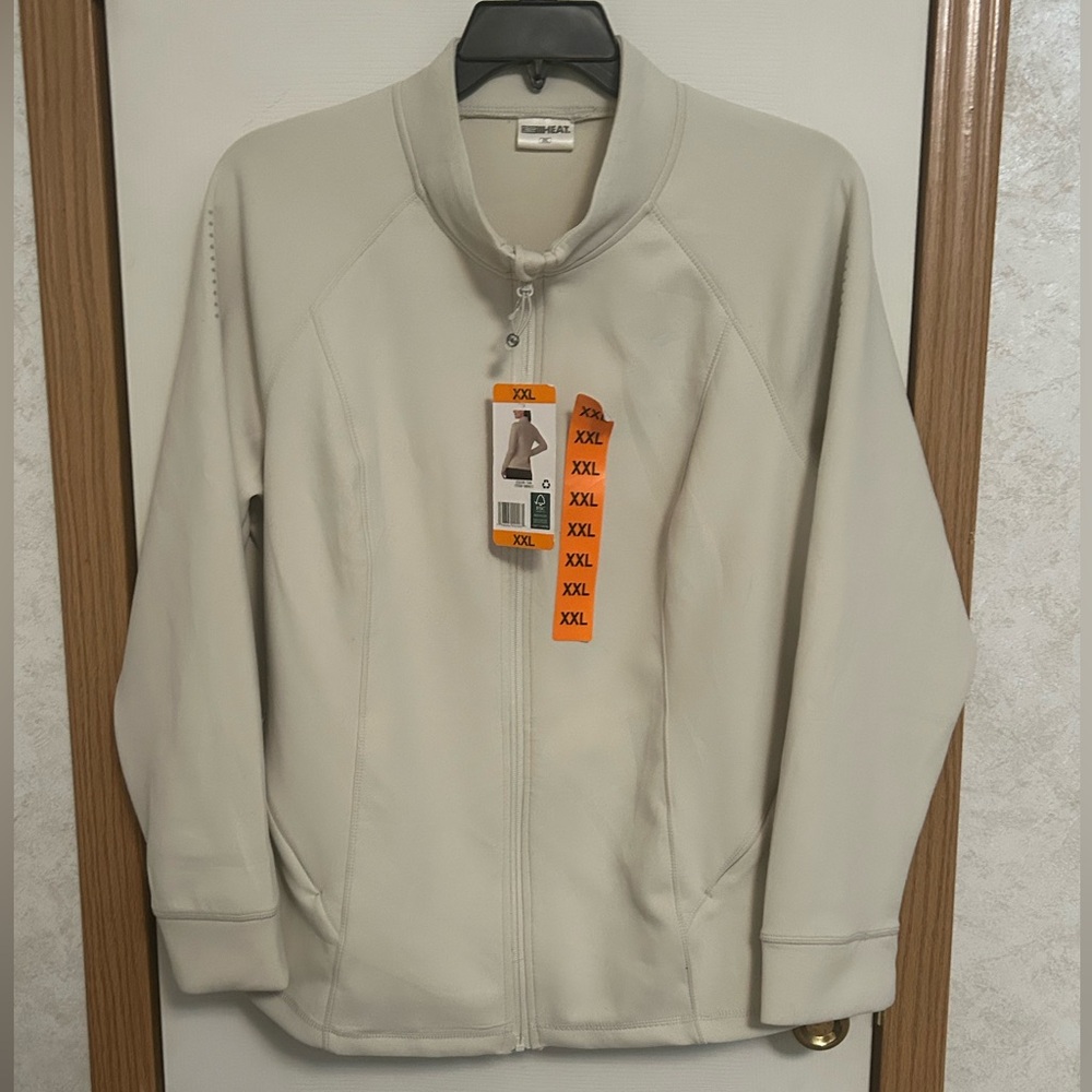 32 Degrees Heat Women XXL Cream Full Zip Active Jacket NWT